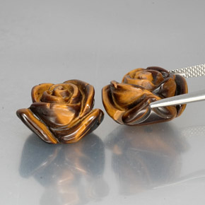 캐럿 천연 골드 브라운 Tiger's Eye 보석, 멋진 모양, 18.9×14.5 mm, 불투명체