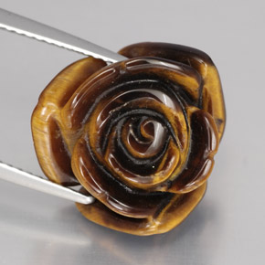 11.90캐럿 천연 골드 브라운 Tiger's Eye, 멋진 모양, 15.4×15 mm, 불투명체