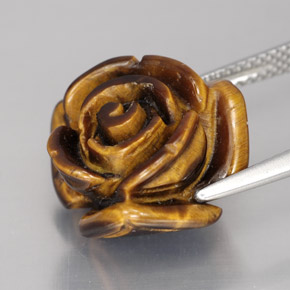 11.90캐럿 천연 골드 브라운 Tiger's Eye, 멋진 모양, 15.4×15 mm, 불투명체