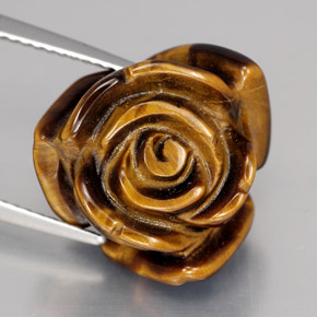 12.49캐럿 천연 골드 브라운 Tiger's Eye, 멋진 모양, 15.8×15.1 mm, 불투명체