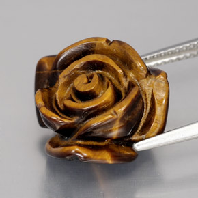 12.49캐럿 천연 골드 브라운 Tiger's Eye, 멋진 모양, 15.8×15.1 mm, 불투명체