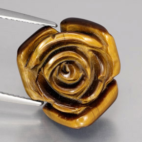 12.47캐럿 천연 골드 브라운 Tiger's Eye, 멋진 모양, 15.8×15 mm, 불투명체