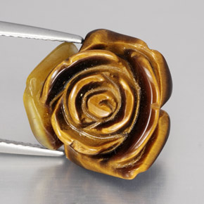 11.74캐럿 천연 골드 브라운 Tiger's Eye, 멋진 모양, 15.5×14.6 mm, 불투명체