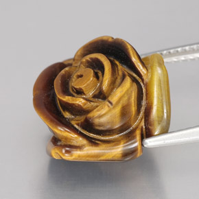 11.74캐럿 천연 골드 브라운 Tiger's Eye, 멋진 모양, 15.5×14.6 mm, 불투명체