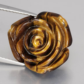 11.62캐럿 천연 골드 브라운 Tiger's Eye, 멋진 모양, 16.1×15.6 mm, 불투명체