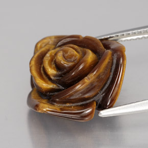 10.60캐럿 천연 골드 브라운 Tiger's Eye, 멋진 모양, 15.8×15.6 mm, 불투명체