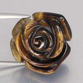 11.76캐럿 천연 골드 브라운 Tiger's Eye, 멋진 모양, 15.4×15.4 mm, 불투명체