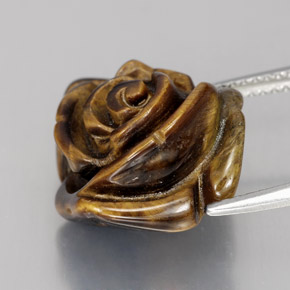 11.76캐럿 천연 골드 브라운 Tiger's Eye, 멋진 모양, 15.4×15.4 mm, 불투명체