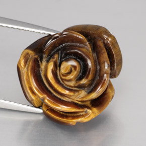 11.11캐럿 천연 골드 브라운 호랑이의 눈, 멋진 모양, 불투명체