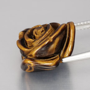 11.69캐럿 천연 골드 브라운 Tiger's Eye, 멋진 모양, 15.6×15.3 mm, 불투명체