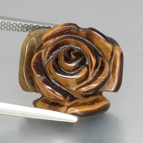 11.08캐럿 천연 골드 브라운 Tiger's Eye, 멋진 모양, 15.6×15.1 mm, 불투명체