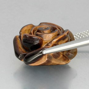 11.08캐럿 천연 골드 브라운 Tiger's Eye, 멋진 모양, 15.6×15.1 mm, 불투명체