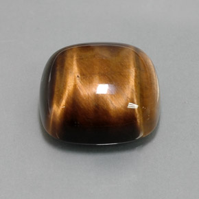13.79캐럿 천연 골드 브라운 Tiger's Eye, 쿠션 컷, 15.1×15.1 mm, 불투명체