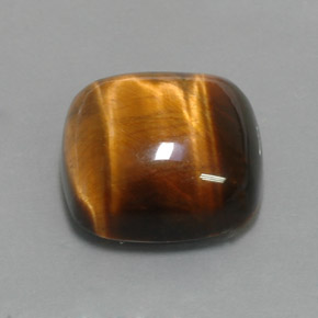 13.02캐럿 천연 골드 브라운 Tiger's Eye, 쿠션 컷, 15.1×15.1 mm, 불투명체