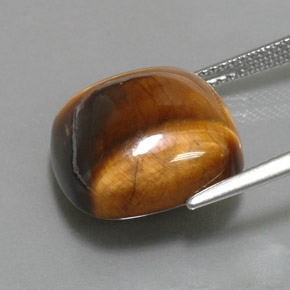 13.02캐럿 천연 골드 브라운 Tiger's Eye, 쿠션 컷, 15.1×15.1 mm, 불투명체