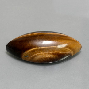 12.99캐럿 천연 골드 브라운 Tiger's Eye, 마퀴즈, 24.8×12 mm, 불투명체
