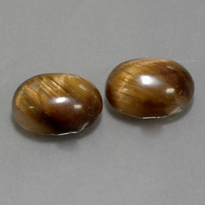캐럿 천연 골드 브라운 Tiger's Eye 보석, 타원형 컷, 8.8×6.8 mm, 불투명체