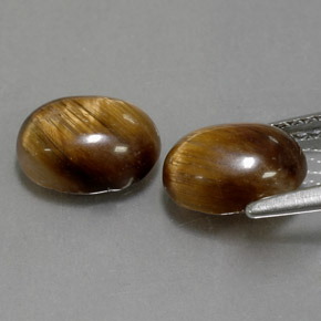 캐럿 천연 골드 브라운 Tiger's Eye 보석, 타원형 컷, 8.8×6.8 mm, 불투명체