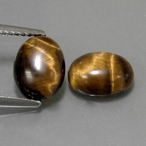 캐럿 천연 골드 브라운 Tiger's Eye 보석, 타원형 컷, 8.9×6.9 mm, 불투명체