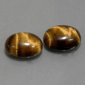 캐럿 천연 골드 브라운 Tiger's Eye 보석, 타원형 컷, 8.9×6.9 mm, 불투명체