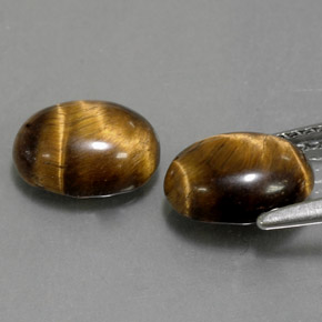 캐럿 천연 골드 브라운 Tiger's Eye 보석, 타원형 컷, 8.9×6.9 mm, 불투명체