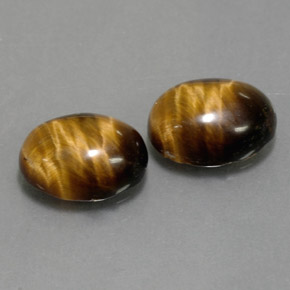 캐럿 천연 골드 브라운 Tiger's Eye 보석, 타원형 컷, 8.8×6.8 mm, 불투명체