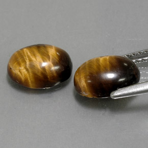 캐럿 천연 골드 브라운 Tiger's Eye 보석, 타원형 컷, 8.8×6.8 mm, 불투명체