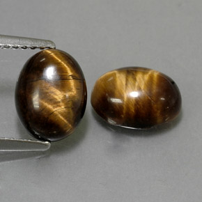 캐럿 천연 골드 브라운 Tiger's Eye 보석, 타원형 컷, 8.9×7 mm, 불투명체