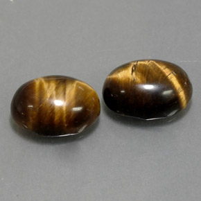 캐럿 천연 골드 브라운 Tiger's Eye 보석, 타원형 컷, 8.9×7 mm, 불투명체