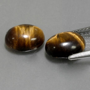 캐럿 천연 골드 브라운 Tiger's Eye 보석, 타원형 컷, 8.9×7 mm, 불투명체