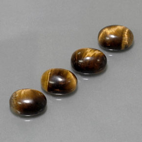 캐럿 천연 골드 브라운 Tiger's Eye 보석, 타원형 컷, 8.8×7.1 mm, 불투명체