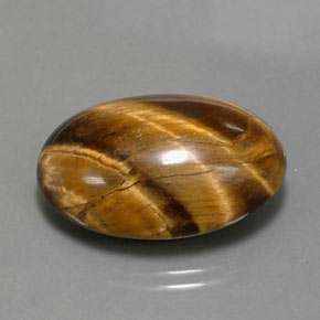 23.72캐럿 천연 골드 브라운 Tiger's Eye, 타원형 컷, 23.8×16.3 mm, 불투명체