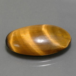11.94캐럿 천연 골드 브라운 Tiger's Eye, 타원형 컷, 22.3×13.3 mm, 불투명체
