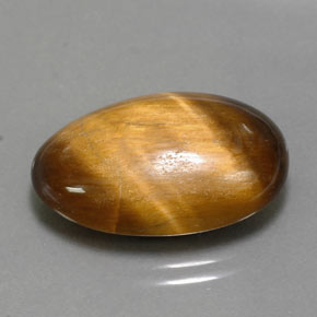 13.32캐럿 천연 골드 브라운 Tiger's Eye, 타원형 컷, 20.8×13.8 mm, 불투명체