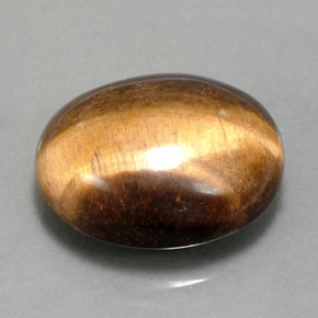 14.18캐럿 천연 골드 브라운 Tiger's Eye, 타원형 컷, 17.9×15.3 mm, 불투명체