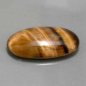 11.79캐럿 천연 골드 브라운 Tiger's Eye, 타원형 컷, 23.3×12.2 mm, 불투명체