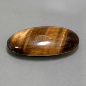 13.84캐럿 천연 골드 브라운 Tiger's Eye, 타원형 컷, 25.4×13 mm, 불투명체