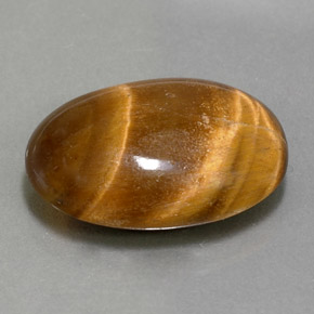11.07캐럿 천연 골드 브라운 Tiger's Eye, 타원형 컷, 19.3×13.3 mm, 불투명체