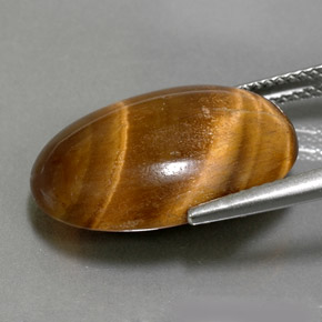 11.07캐럿 천연 골드 브라운 Tiger's Eye, 타원형 컷, 19.3×13.3 mm, 불투명체