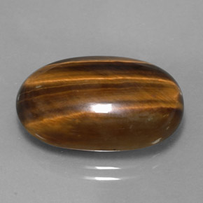 14.42캐럿 천연 골드 브라운 Tiger's Eye, 타원형 컷, 21.1×13.8 mm, 불투명체