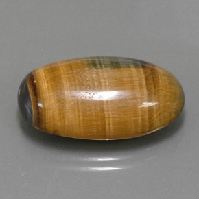 19.16캐럿 천연 골드 브라운 Tiger's Eye, 타원형 컷, 23.6×14.7 mm, 불투명체