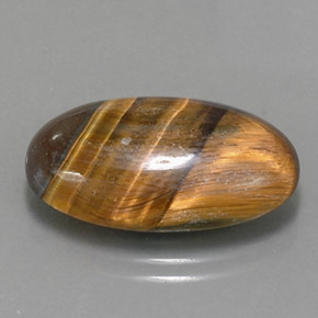 13.07캐럿 천연 골드 브라운 Tiger's Eye, 타원형 컷, 21.6×13 mm, 불투명체
