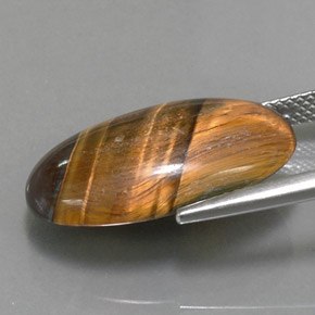 13.07캐럿 천연 골드 브라운 Tiger's Eye, 타원형 컷, 21.6×13 mm, 불투명체