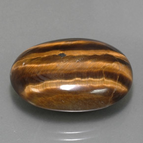 25.04캐럿 천연 골드 브라운 Tiger's Eye, 타원형 컷, 23.9×18 mm, 불투명체