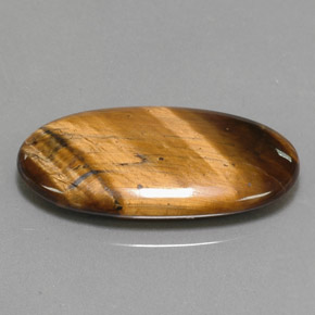 14.24캐럿 천연 골드 브라운 Tiger's Eye, 타원형 컷, 27.9×14.7 mm, 불투명체