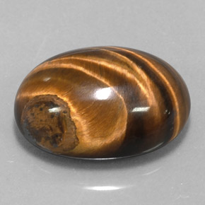 15.36캐럿 천연 골드 브라운 Tiger's Eye, 타원형 컷, 18.9×14 mm, 불투명체