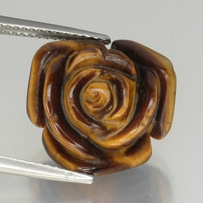 11.96캐럿 천연 검정색 Tiger's Eye, 멋진 모양, 15.1×14.3 mm, 불투명체