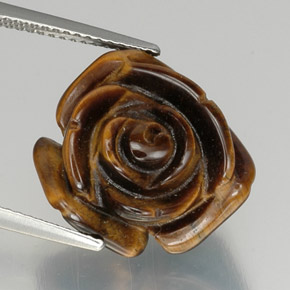 12.19캐럿 천연 브라운 Tiger's Eye, 멋진 모양, 16.2×15.4 mm, 불투명체