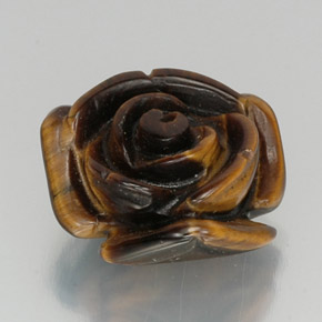 12.19캐럿 천연 브라운 Tiger's Eye, 멋진 모양, 16.2×15.4 mm, 불투명체