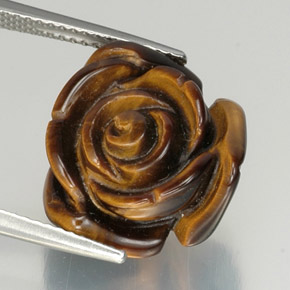 12.51캐럿 천연 골드 브라운 Tiger's Eye, 멋진 모양, 15.7×14.5 mm, 불투명체